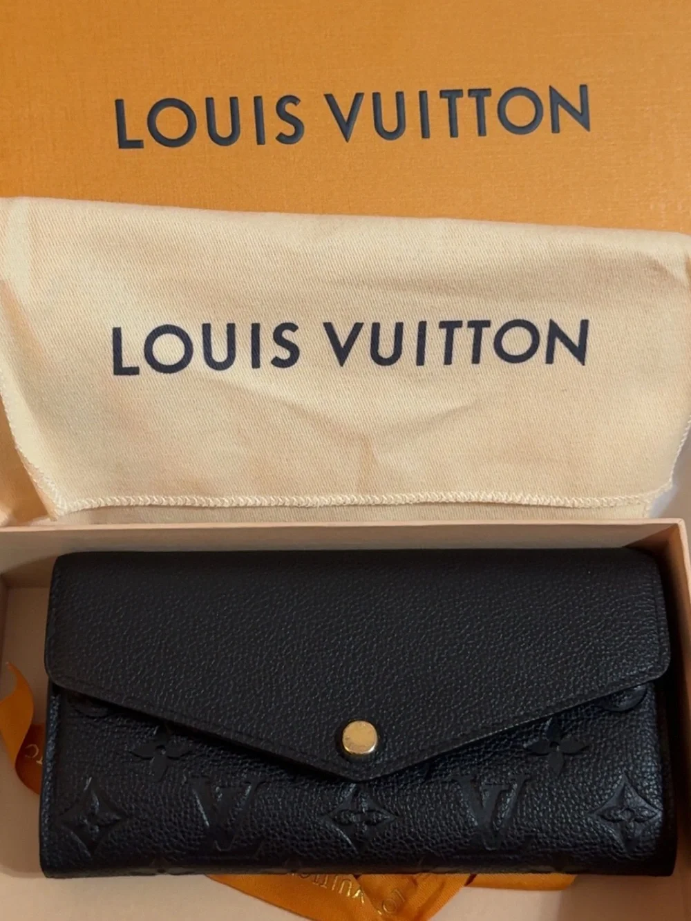 Louis Vuitton Black Leather Tote with  matching LV wallet
